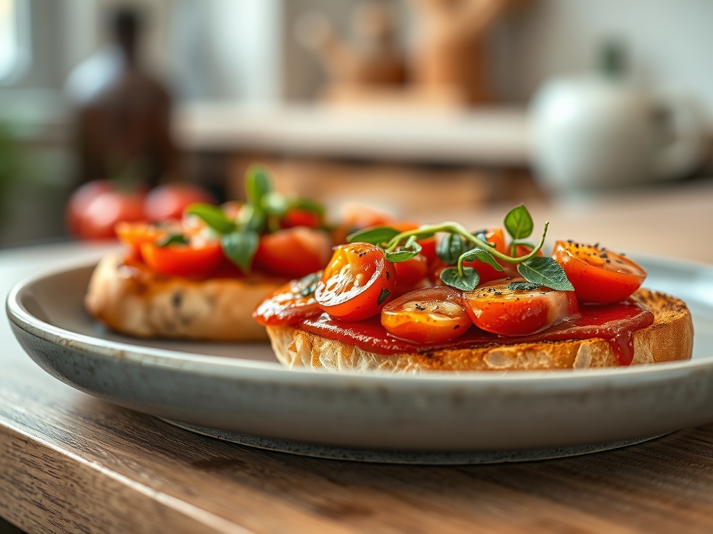 Bruschetta de tomate integral