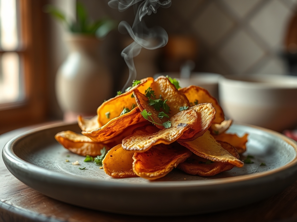 Chips de abóbora com alecrim