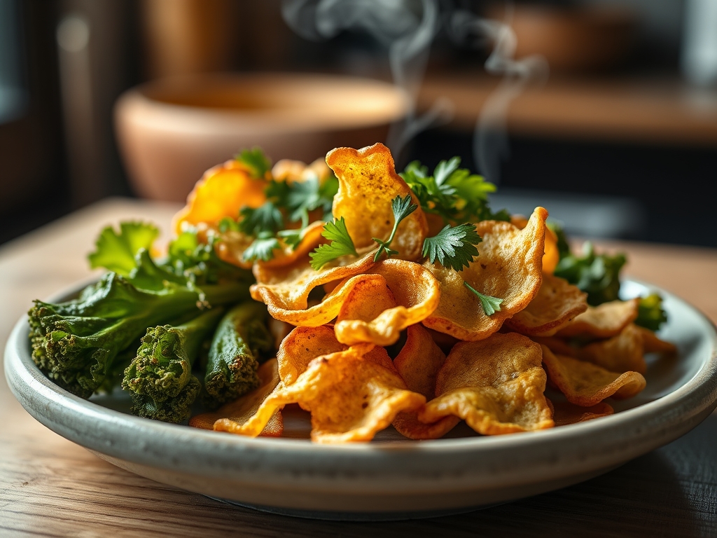 Chips de couve kale