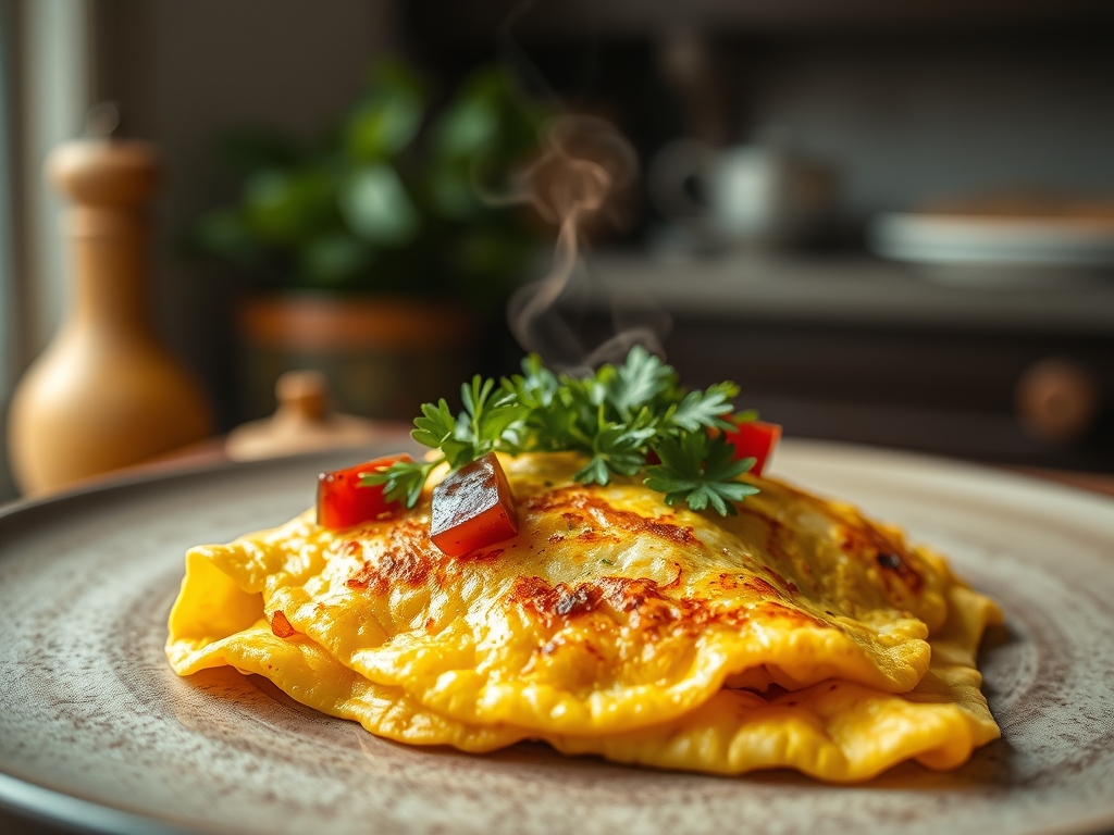 Omelete de claras e espinafre