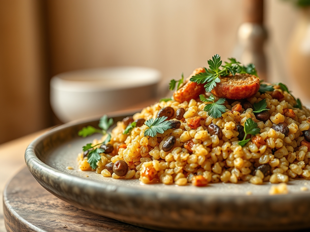 Quinoa com legumes assados