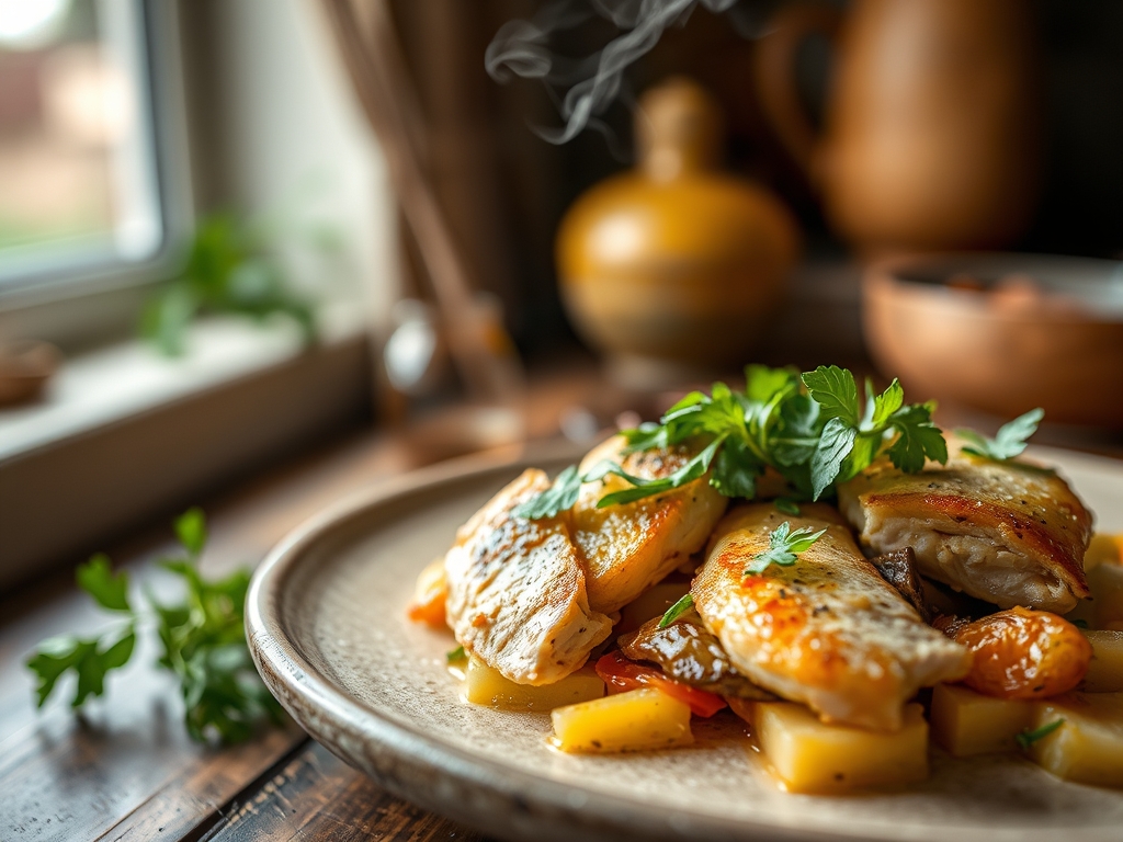 Salada de frango com maçã