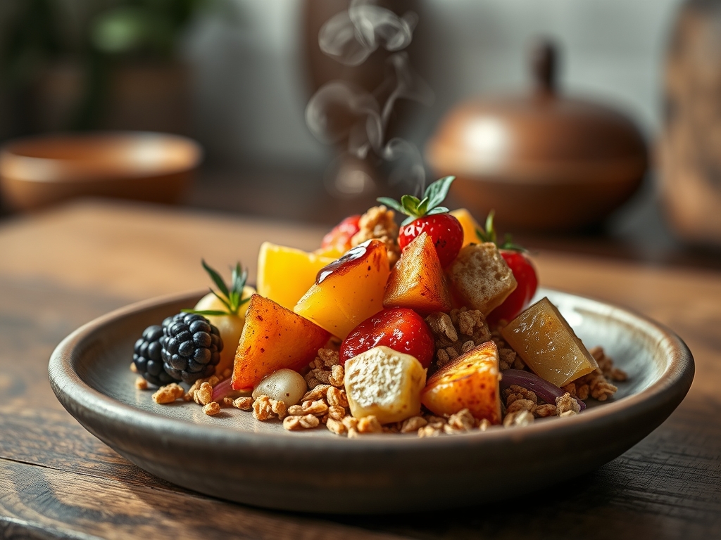 Taça de frutas e granola