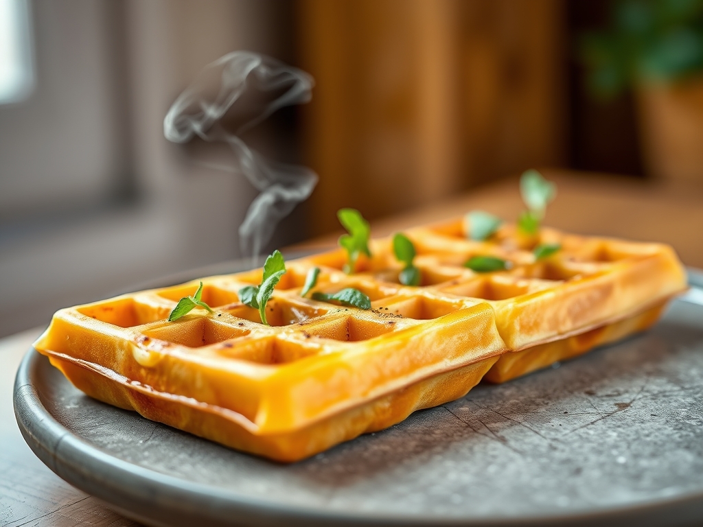 Waffle de batata doce