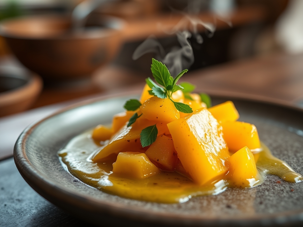 Suco de maracujá e manjericão